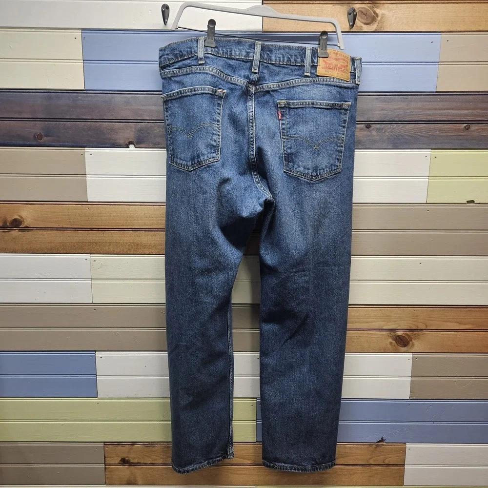 Levis 505 Jeans Mens 38x30 Straight Leg Denim Cotton Dark‎ Wash American